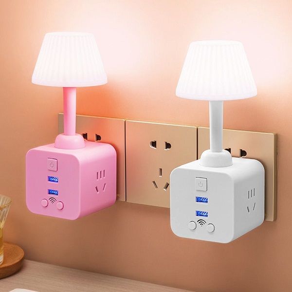Smart Plug-In Night Lamp with Dual USB Charging Socket